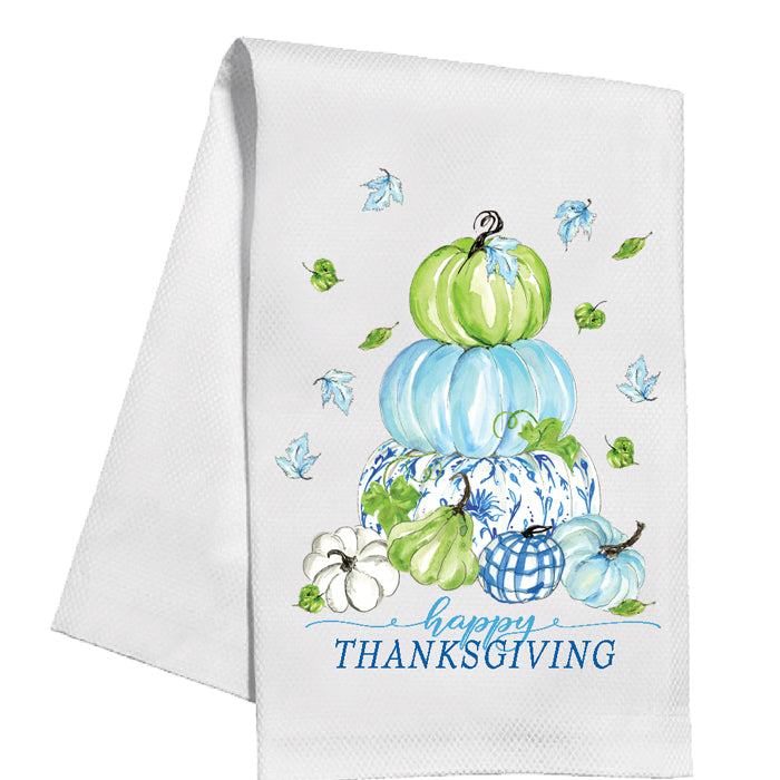 Blue Chinoiserie Pumpkin Tower Kitchen Towel