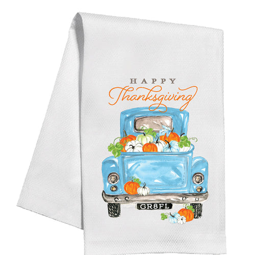 Blue Pumpkin Truck Kitchen Towel