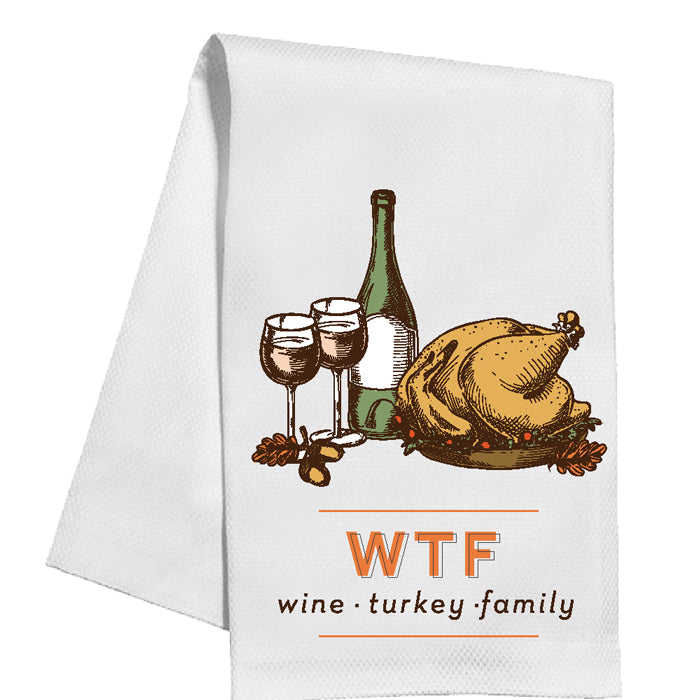 Wine Turkey Family Kitchen Towel