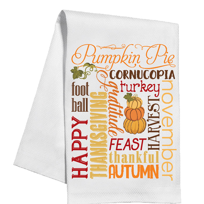 Thanksgiving Words Kitchen Towel