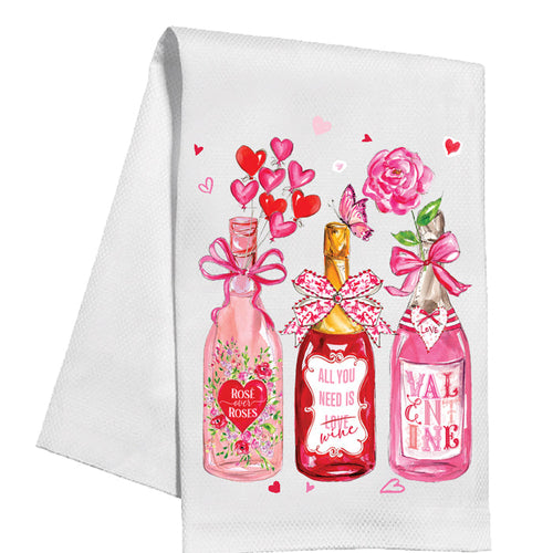 Valentine’s Bottles Kitchen Towel