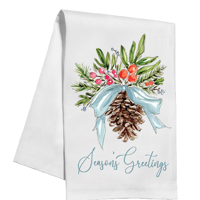 Christmas Citrus Pinecone Kitchen Towel