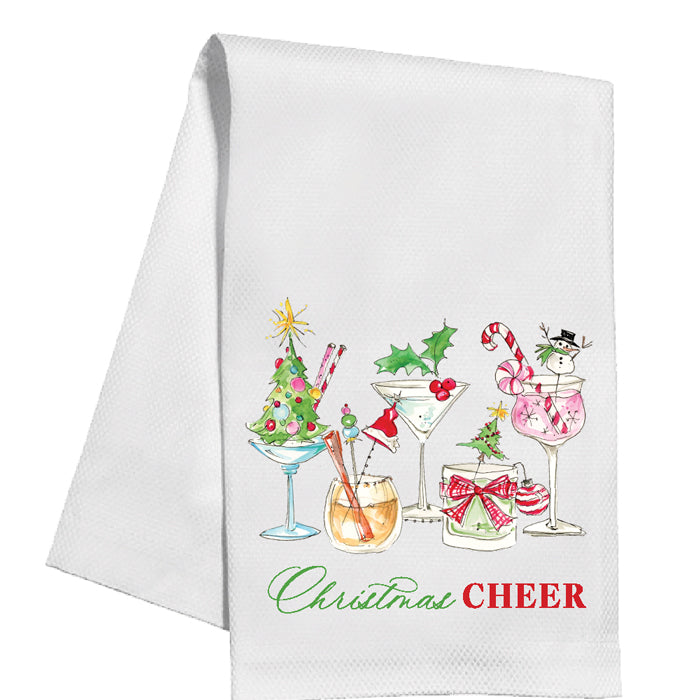 Christmas Cheer Cocktails Kitchen Towel