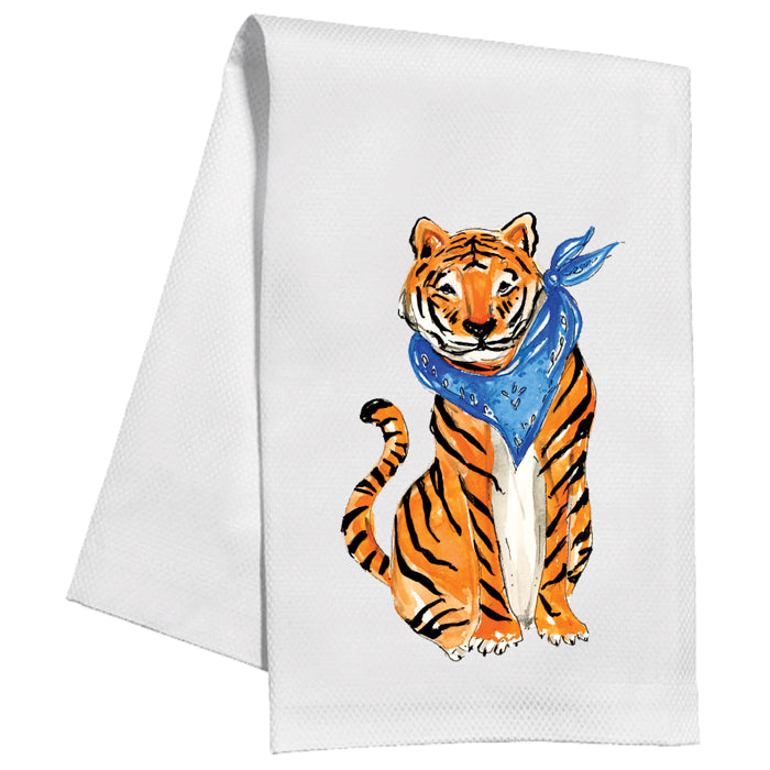Orange & Blue Tiger Kitchen Towel