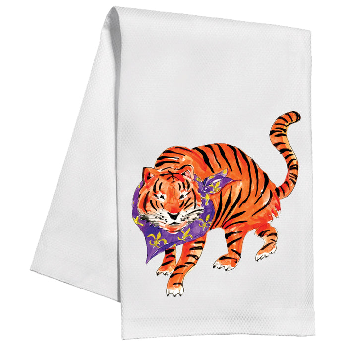 Purple & Gold Tiger Kitchen Towel
