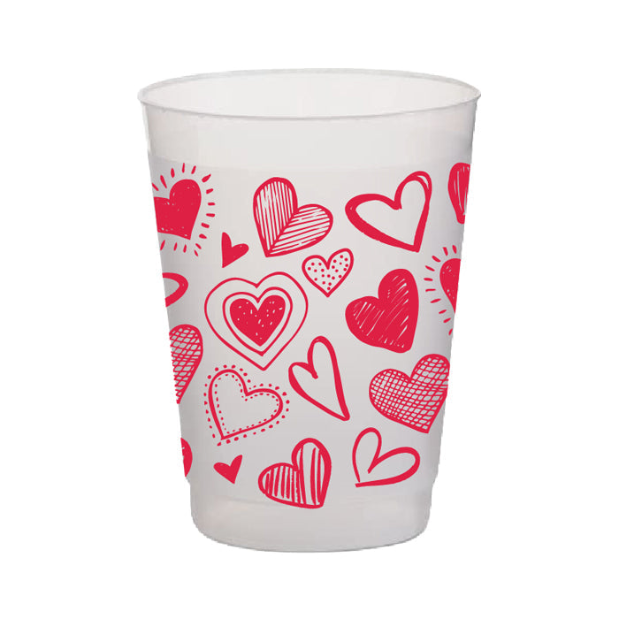 Red Hearts Frost Flex Cups