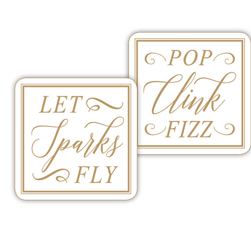 Let's Spaks Fly-Pop Clink Fizz Paper Coasters