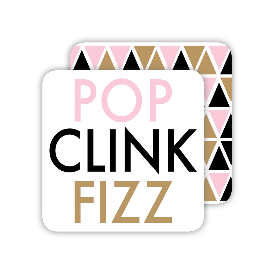 Pop Clink Fizz Paper Coasters