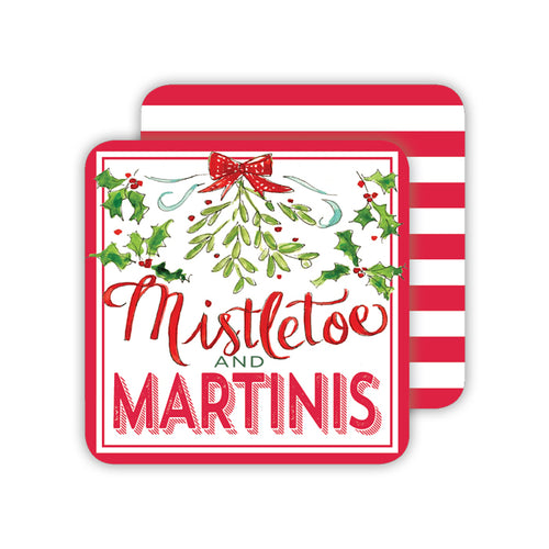 Mistletoe and Martinis Paper Coasters