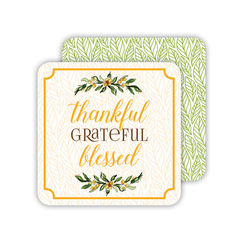 Thankful Grateful Blessed Paper Coasters