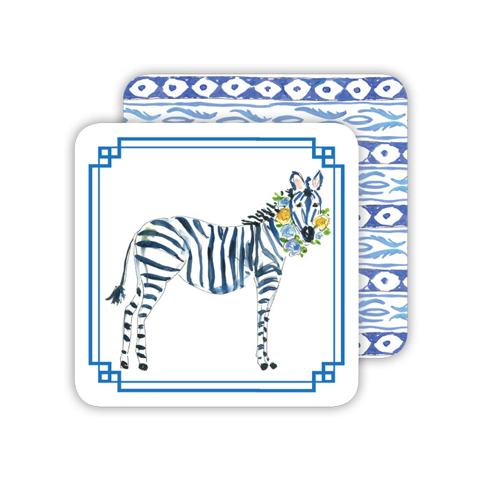 Blue Zebra Paper Coasters - Thumbnail 2