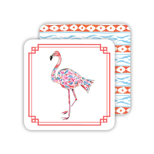 Orange Flamingo Paper Coasters
