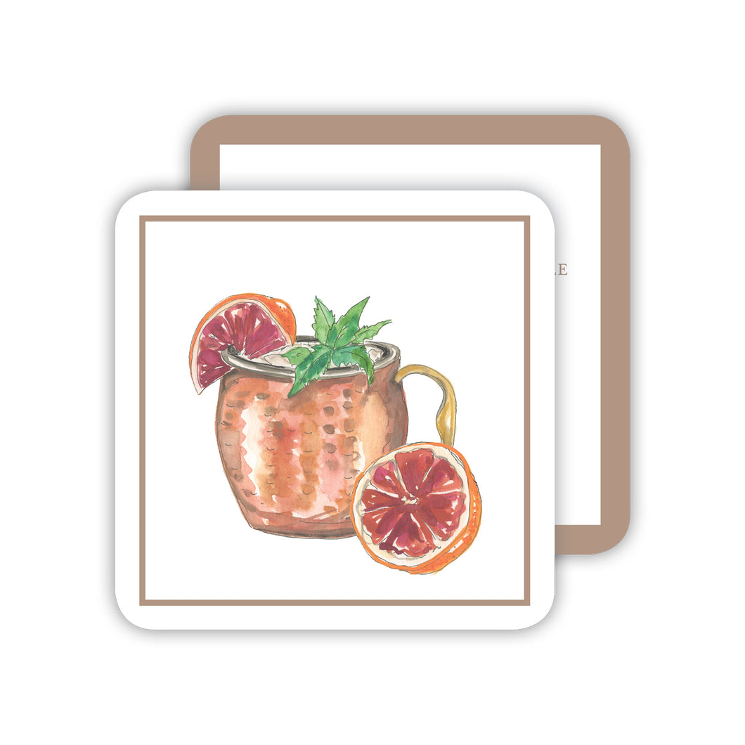 Moscow Mule Cocktail Paper Coasters