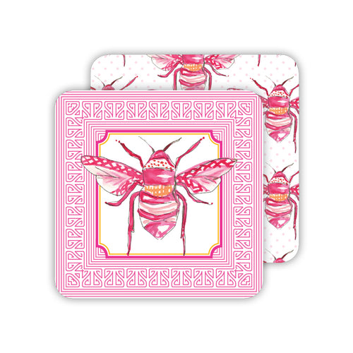 Handpainted Bees Paper Coasters