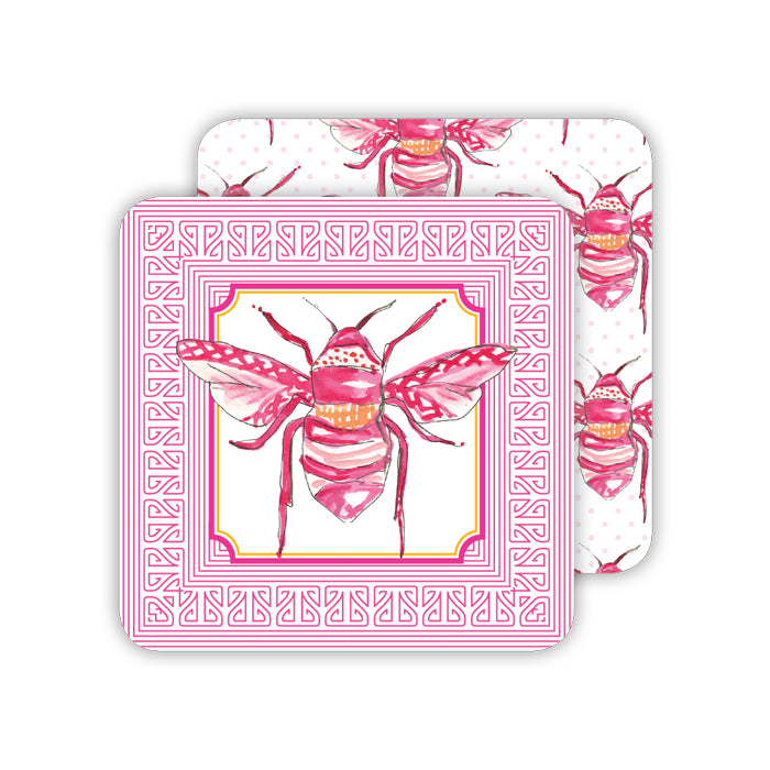 Handpainted Bees Paper Coasters