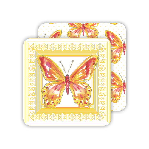 Handpainted Butterflies Paper Coasters