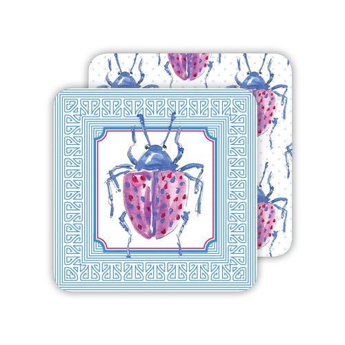 Handpainted Beetles Paper Coasters