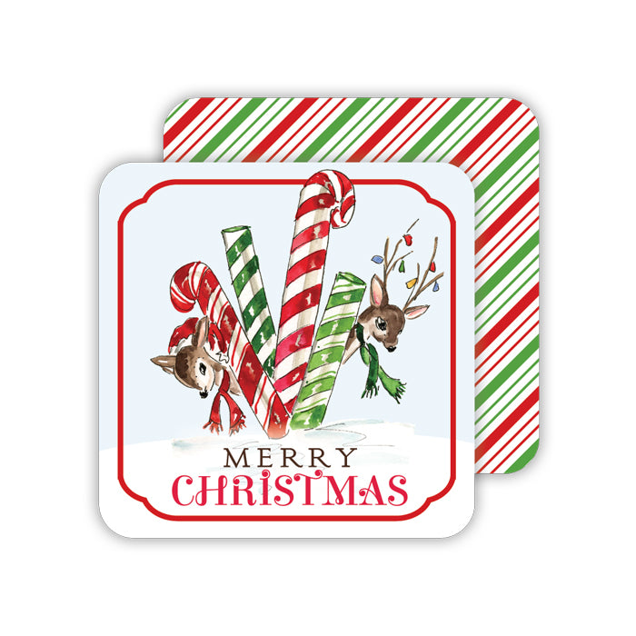 Merry Christma Reindeer Paper Coasters