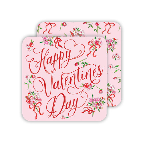 Happy Valentine’s Day Sweet Pink Paper Coasters