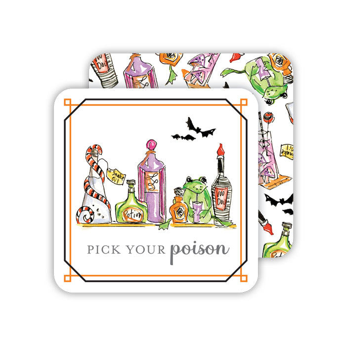 Pick Your Poison Potion Bottles Paper Coasters