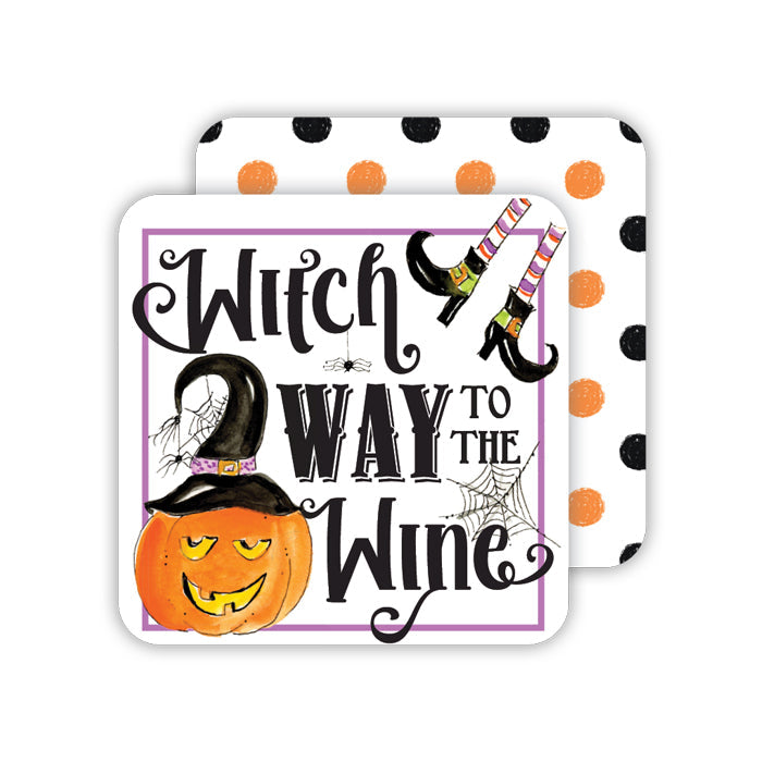 Witch Way To The Wine Paper Coasters