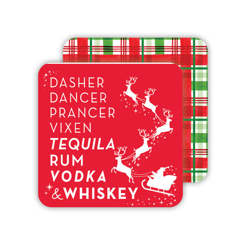Dasher Dancer Prancer Vixen Paper Coasters