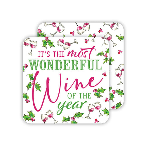 It's The Most Wonderful Wine Of The Year Paper Coasters