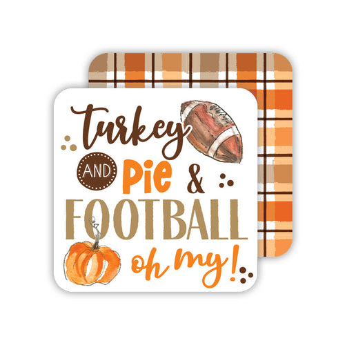 Turkey and Pie & Football Oh My Paper Coasters