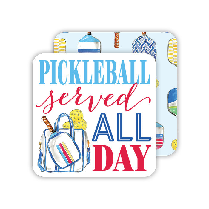 Pickleball Served All Day Paper Coasters