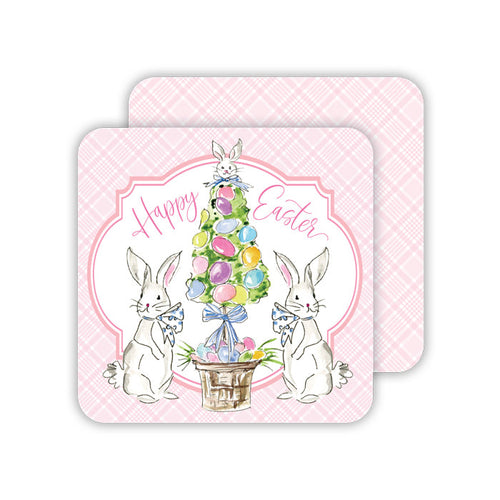 Happy Easter Egg Tree Paper Coasters