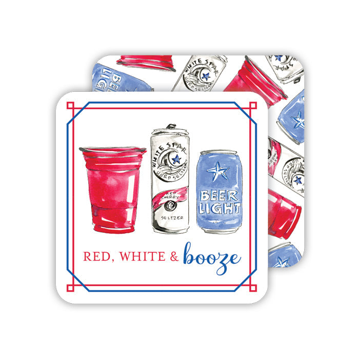 Red White & Booze Paper Coasters