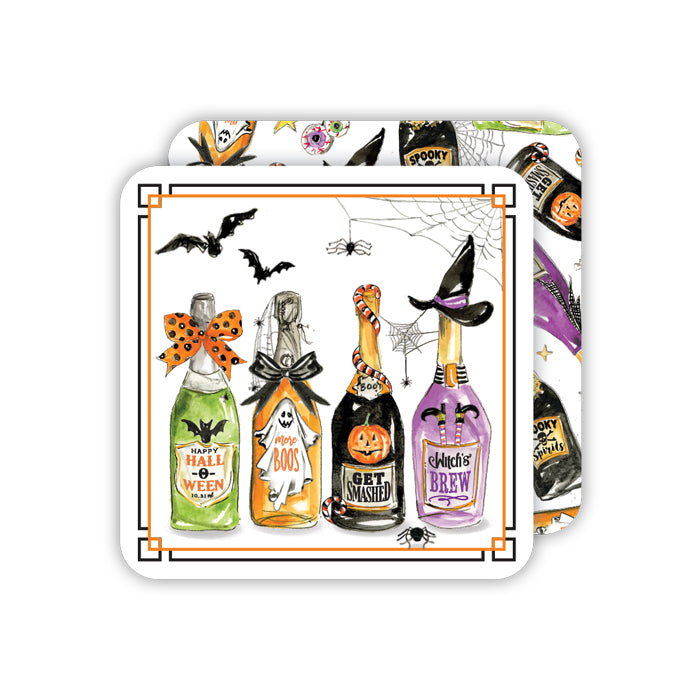 Halloween Bottles Paper Coasters