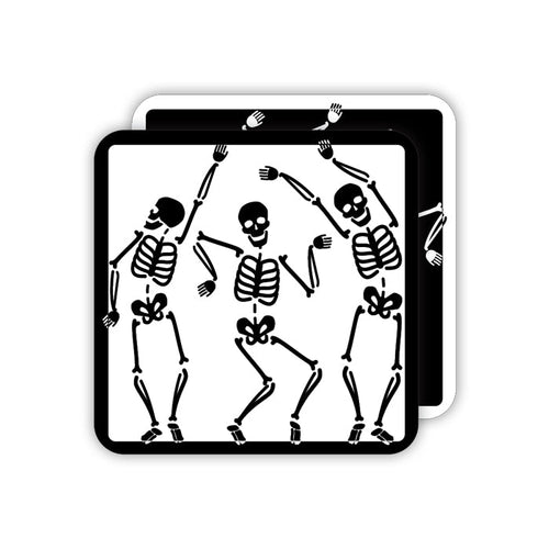 Black & White Skeletons Paper Coasters
