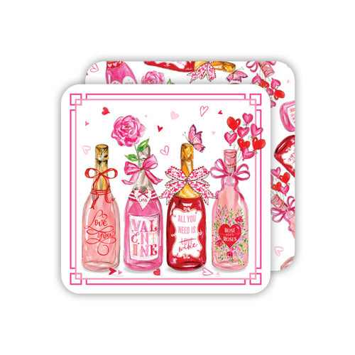 Valentine's Bottles Paper Coasters