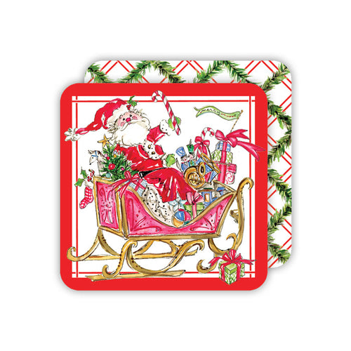 Santa Sleigh Paper Coasters