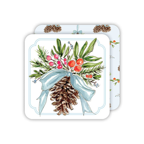 Christmas Citrus Pinecone Paper Coasters