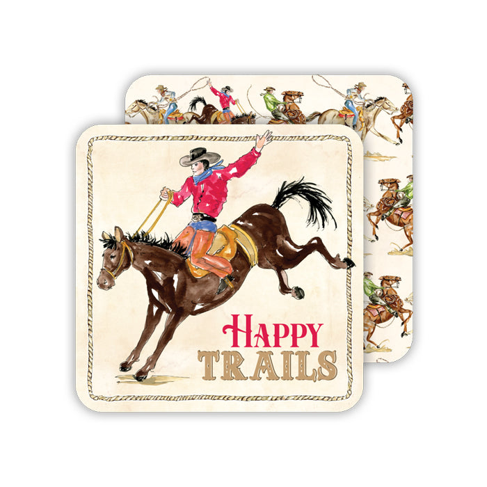 Happy Trails Cowboy Paper Coasters
