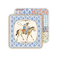 Blue Western Cowboy Paper Coasters
