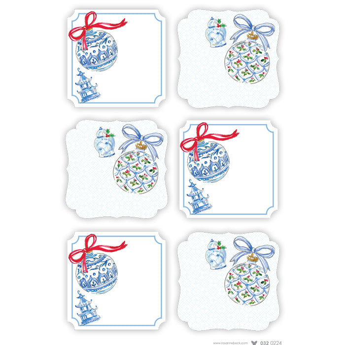 Chinoiserie Holiday Icons Die-Cut Sticker Sheet