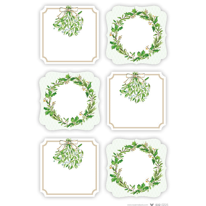 Mistletoe and WreathDie-Cut Sticker Sheet