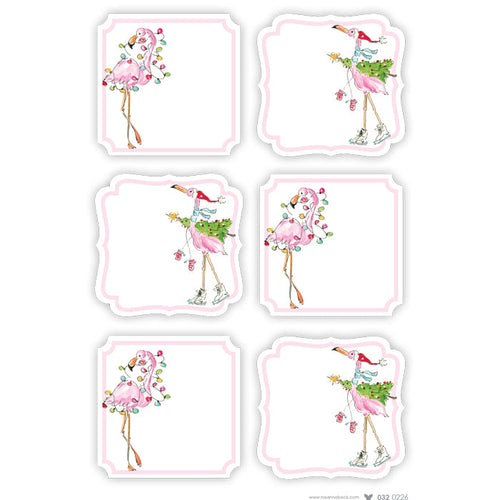 Holiday Flamingoes Die-Cut Sticker Sheet