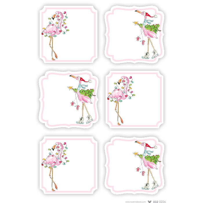Holiday Flamingoes Die-Cut Sticker Sheet