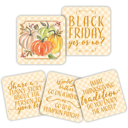 Handpainted Assorted Pumpkins Conversation Coasters