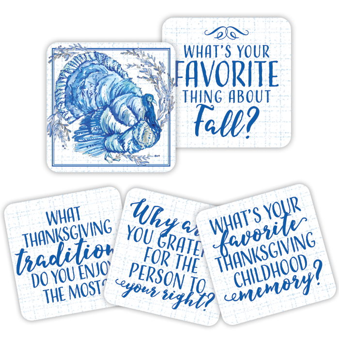 Blue Turkey Conversation Coasters