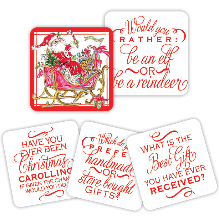 Santa Sleigh Conversation Coasters