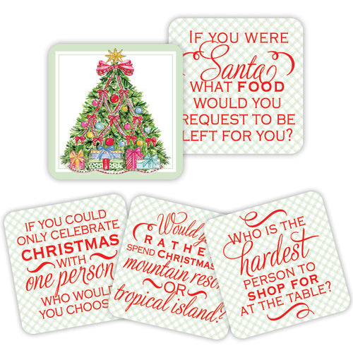 Traditional Christmas Tree Conversation Coasters