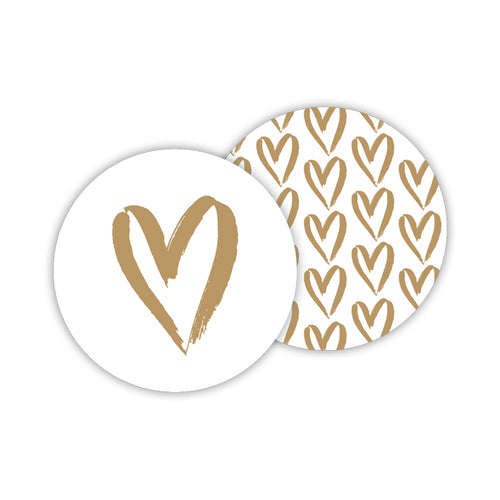 Gold Heart Paper Coasters