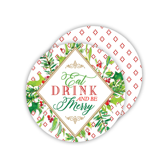 Eat Drink Merry Paper Coasters