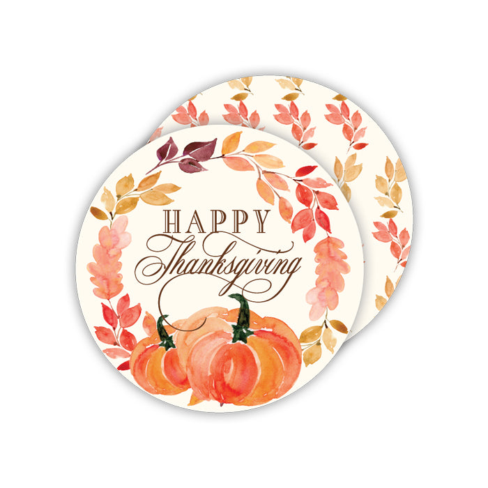Happy Thanksgiving Pumpkin Paper Coasters