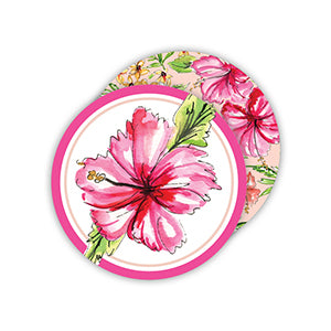 Handpainted Hibiscus Paper Coasters